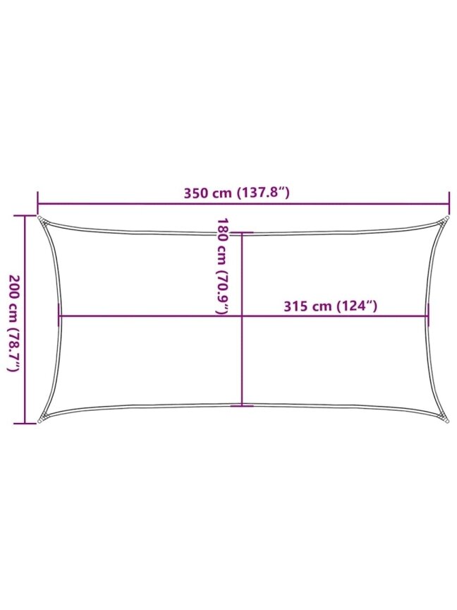 Uždanga nuo saulės, baltos spalvos, 2x3,5 m, HDPE, 160 g/m² 9