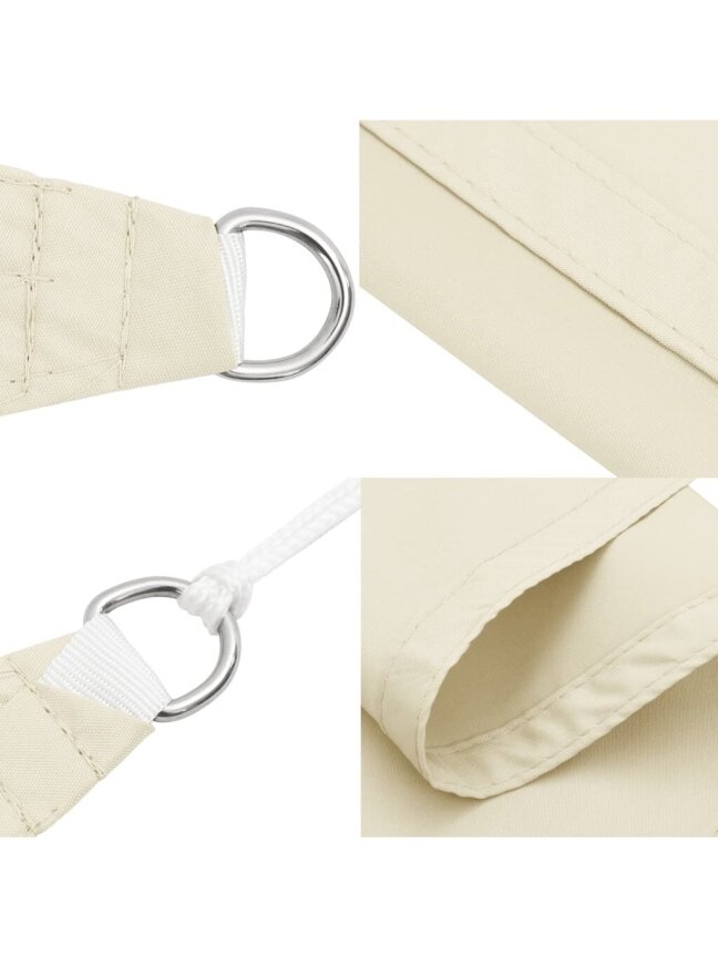 Sun Shade Sail, Cream, 7 × 7 m, Oxford Fabric, Square 5