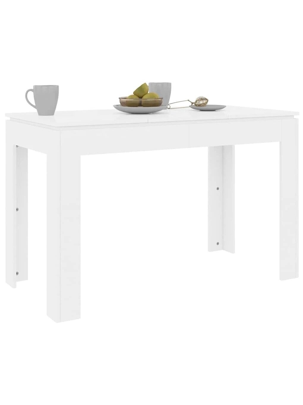 Valgomojo stalas, baltos spalvos, 120x60x76cm, apdirbta mediena 2