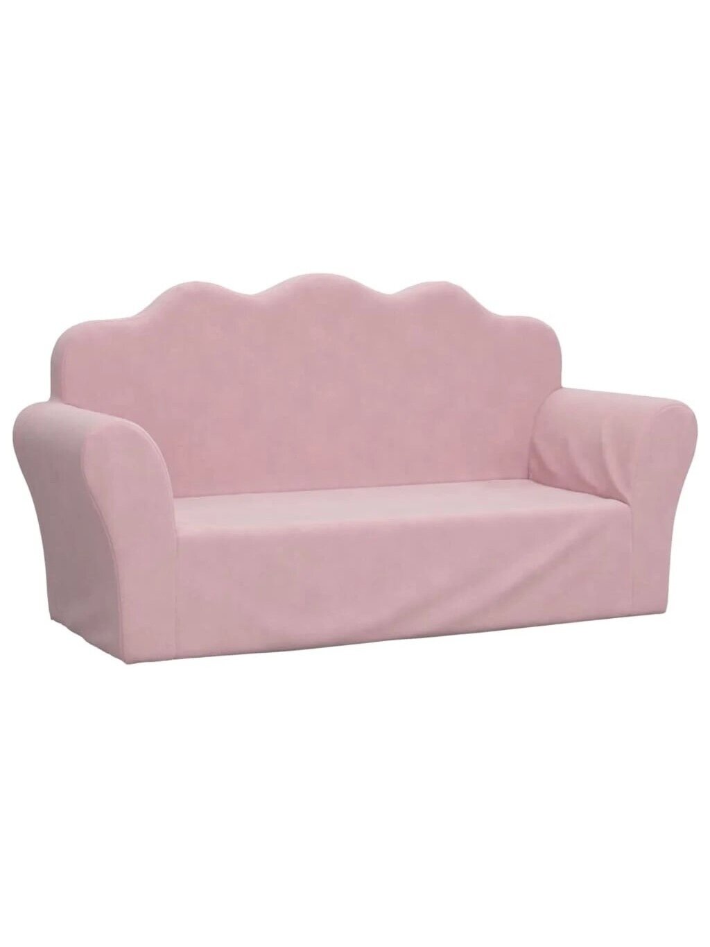 Vaikiška dvivietė sofa, rožinė, minkštas pliušinis 1