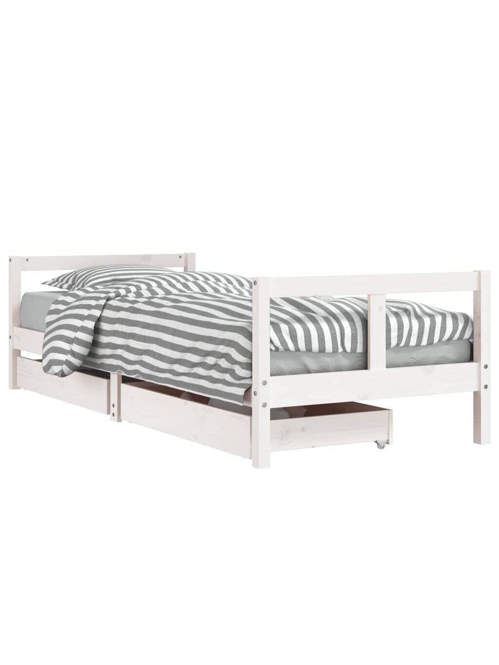 Children's bed frame with drawers, 80x160 cm, white
