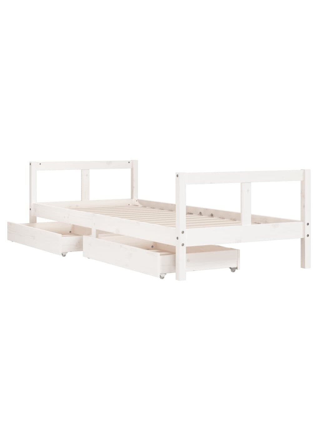 Children's bed frame with drawers, 80x160 cm, white 2