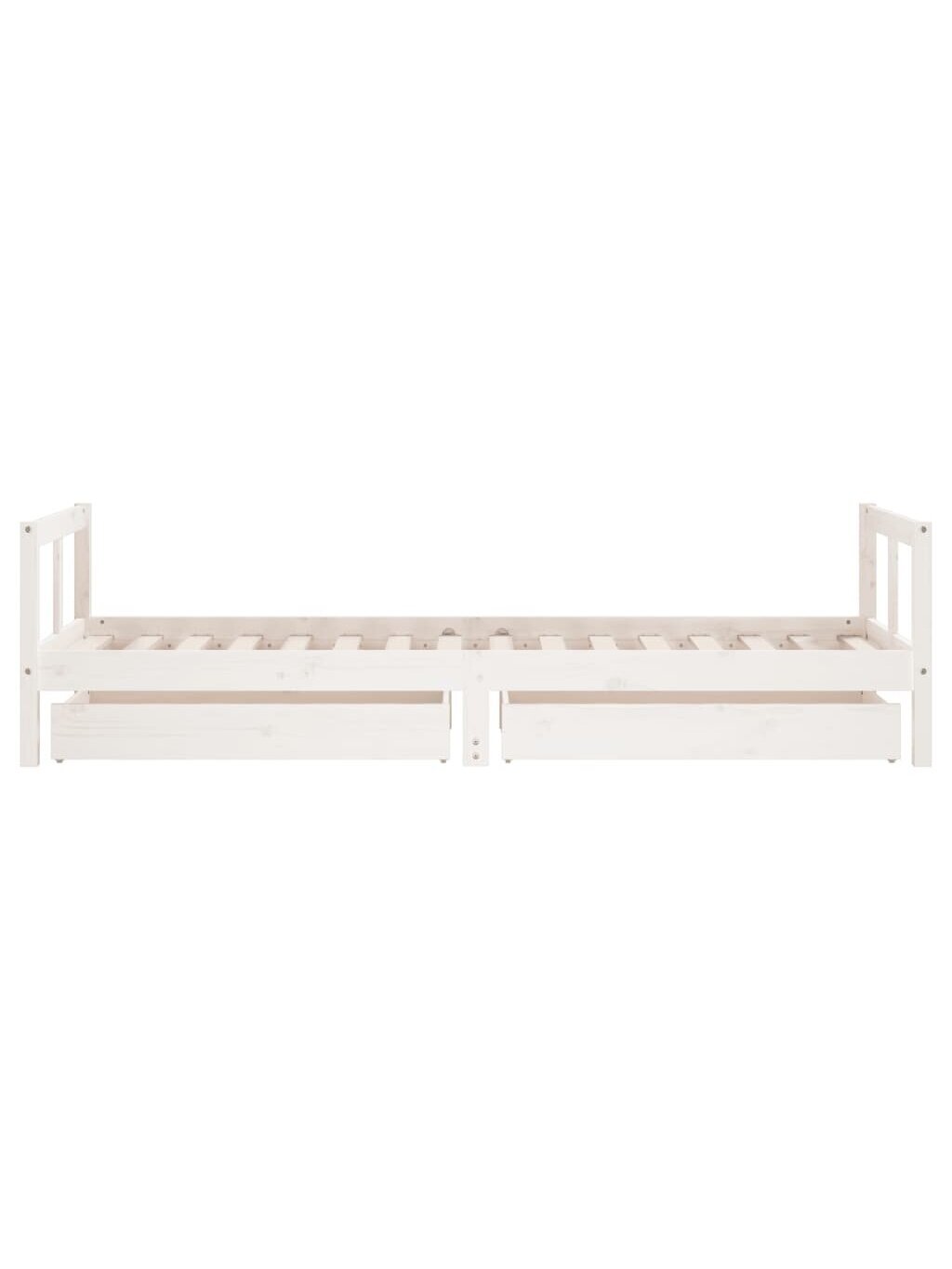 Children's bed frame with drawers, 80x160 cm, white 3