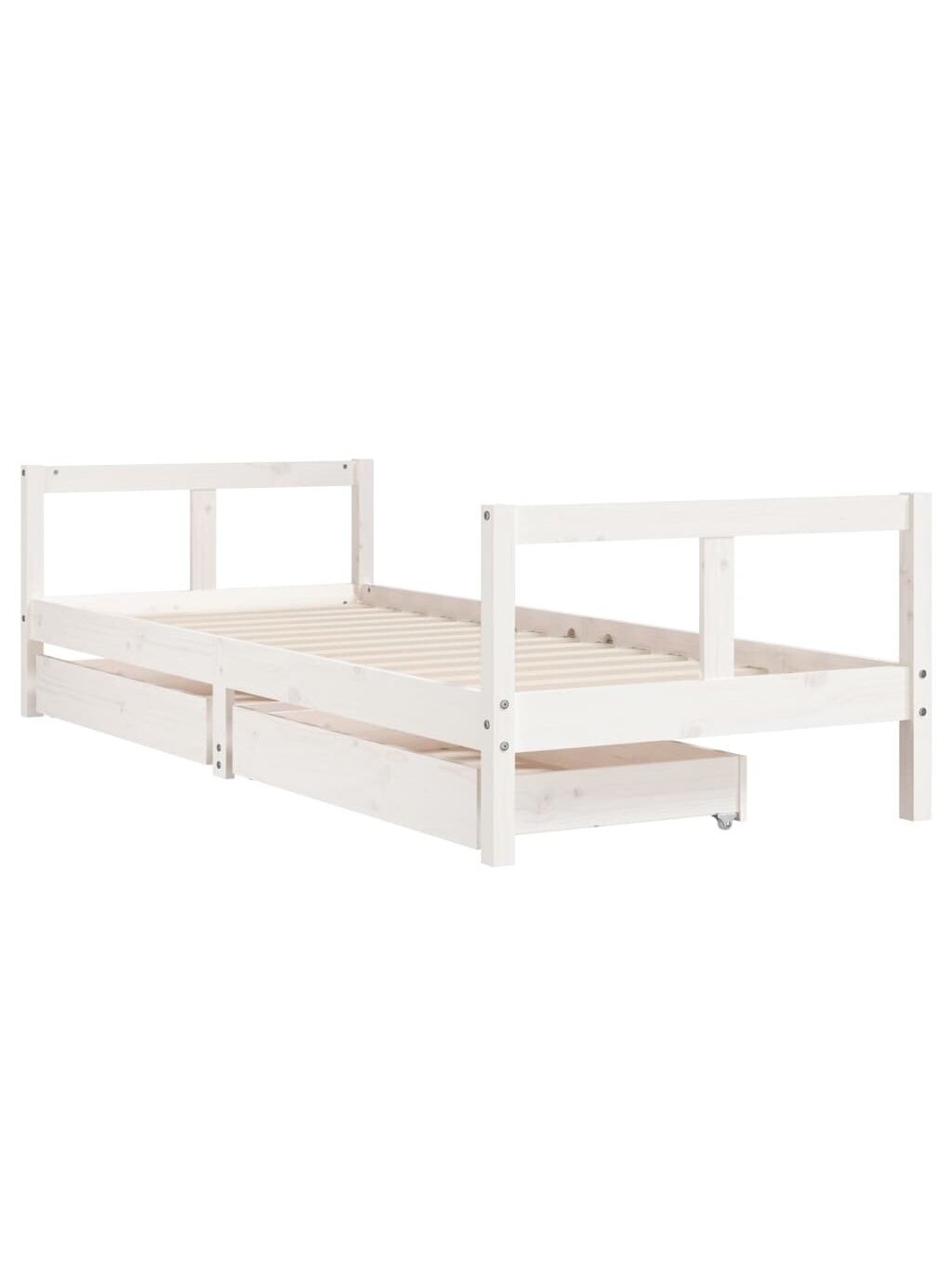 Children's bed frame with drawers, 80x160 cm, white 1