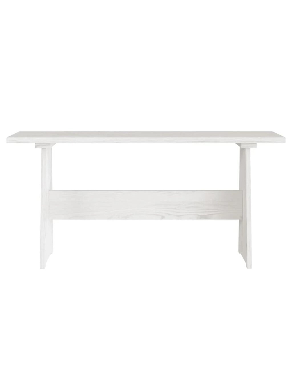 Dining table with bench REINE, white, pine 3