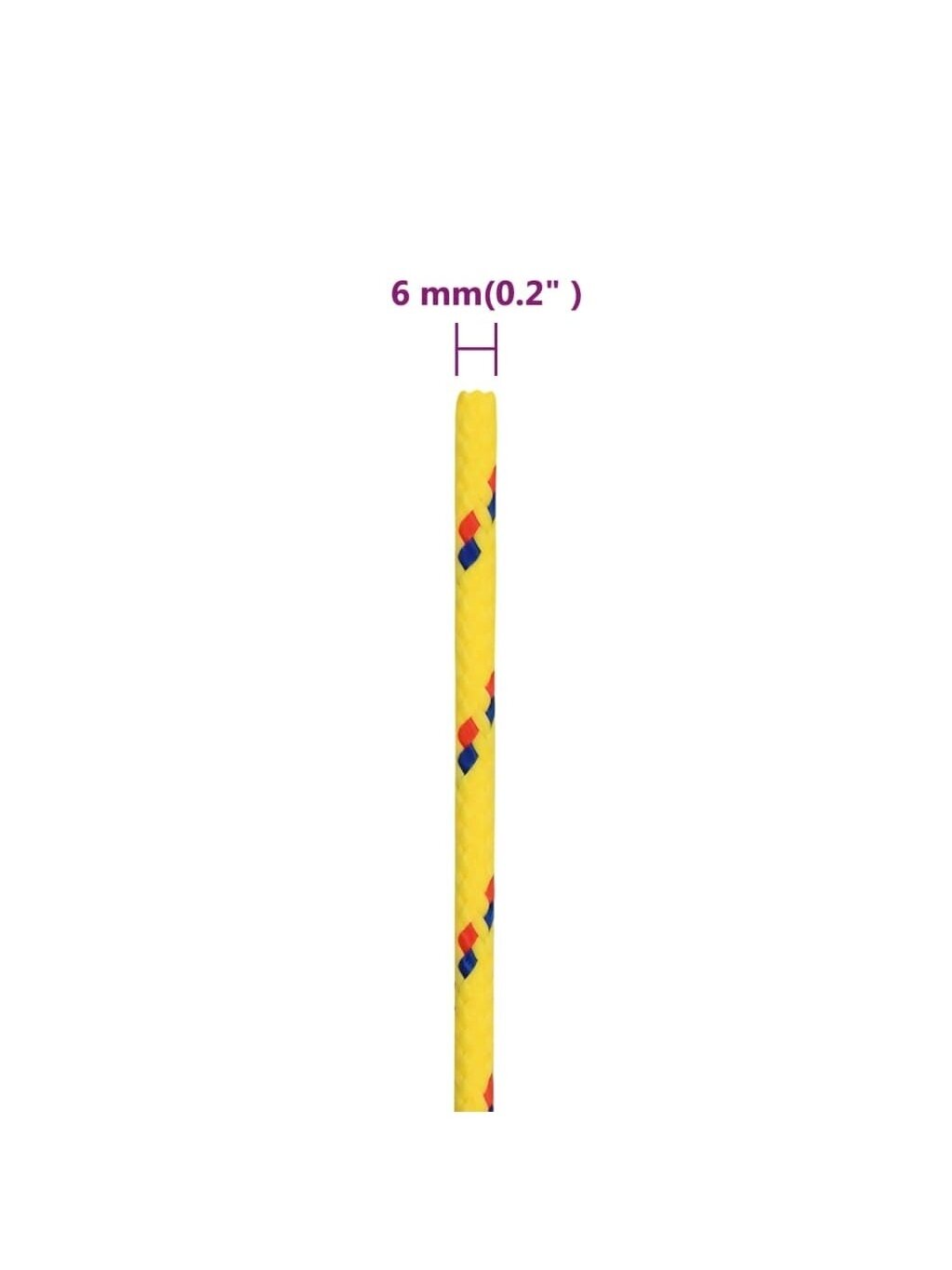 Boat rope, yellow, 6 mm, 25 m, polypropylene 5