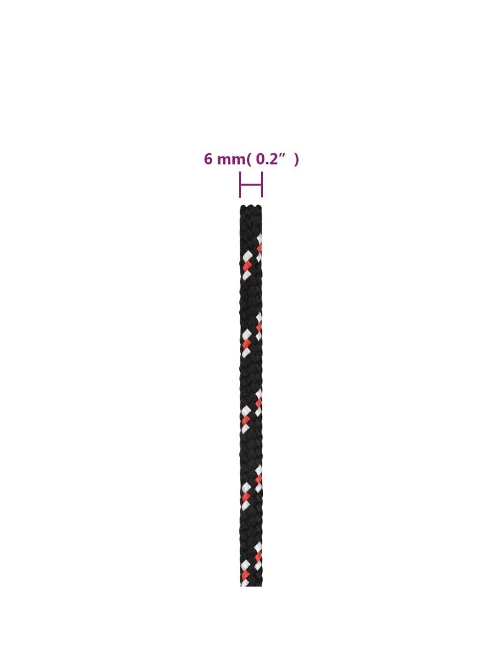 Boat rope, black, 6 mm, 25 m, polypropylene 5
