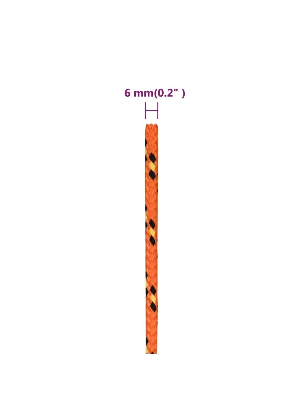 Laivas virve, oranža, 6 mm, 25 m, polipropilēns 5