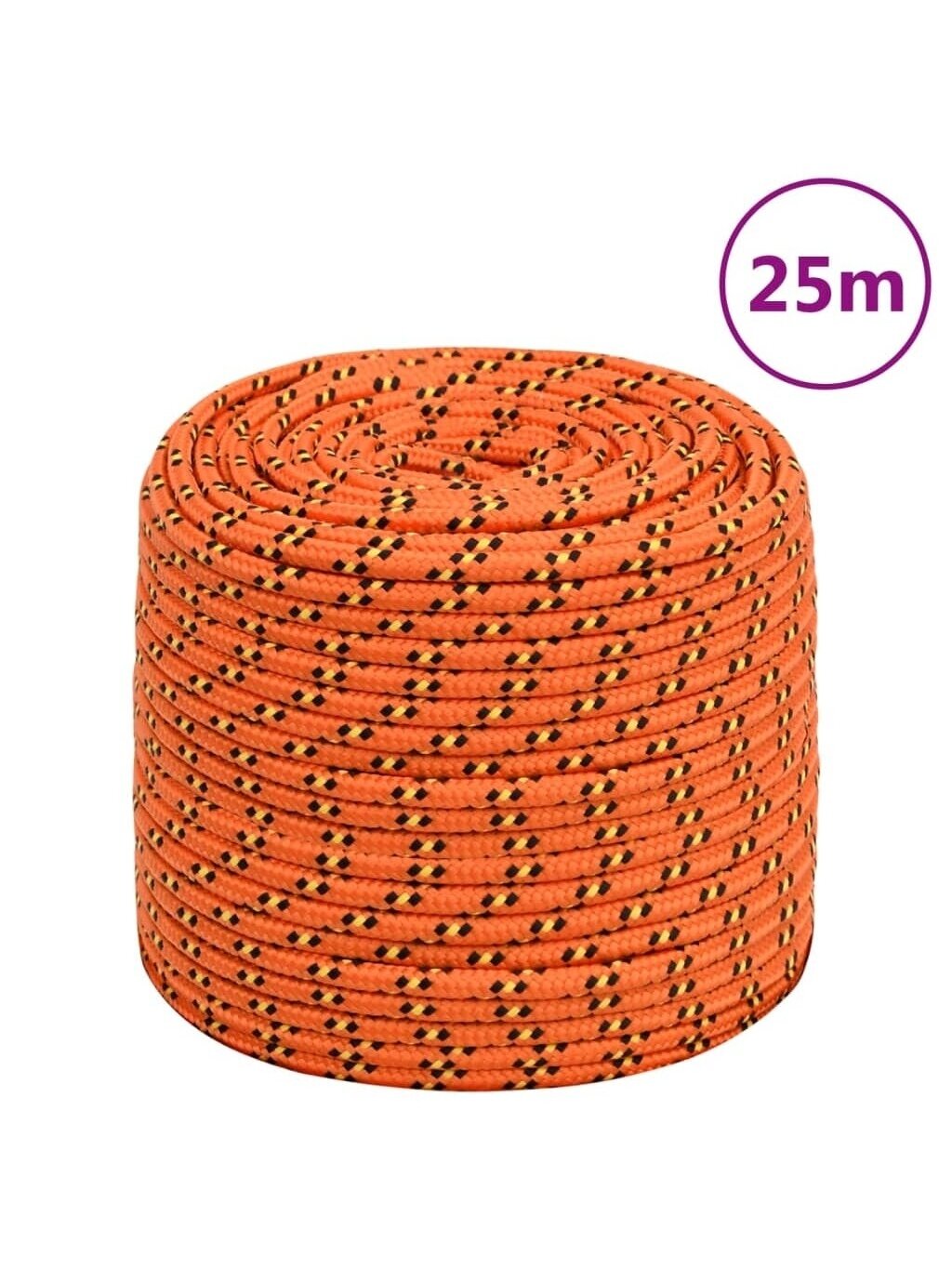 Laivas virve, oranža, 6 mm, 25 m, polipropilēns