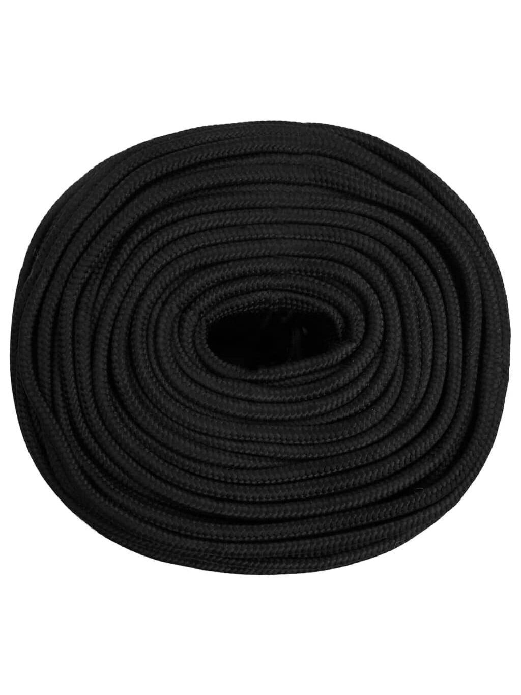 Boat rope, solid black, 8 mm, 50 m, polypropylene 2