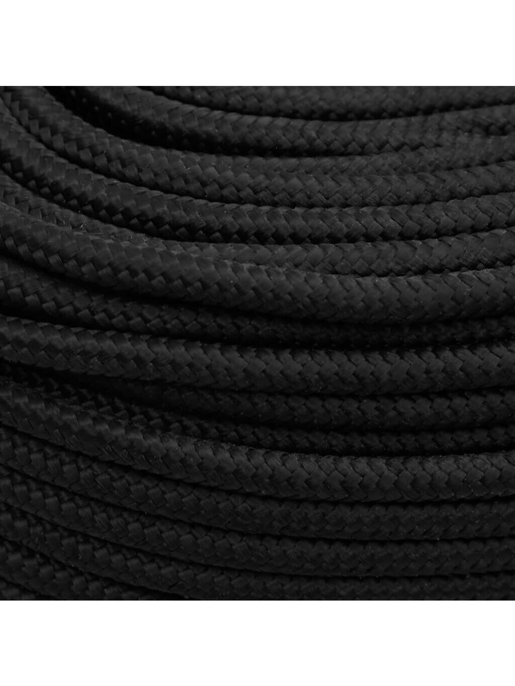 Boat rope, solid black, 8 mm, 50 m, polypropylene 3