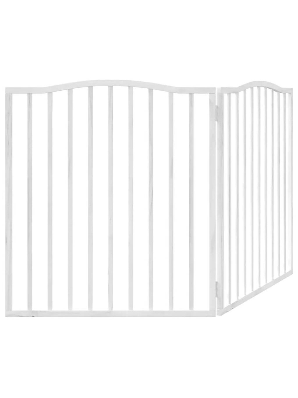 Koeravärav, 2 paneeli, valge, 160 cm, paplipuit 5