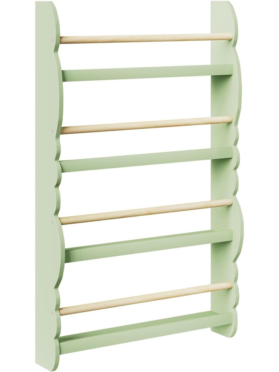 Children’s bookshelf, wall-mounted 4-tier bookshelf for books. 8