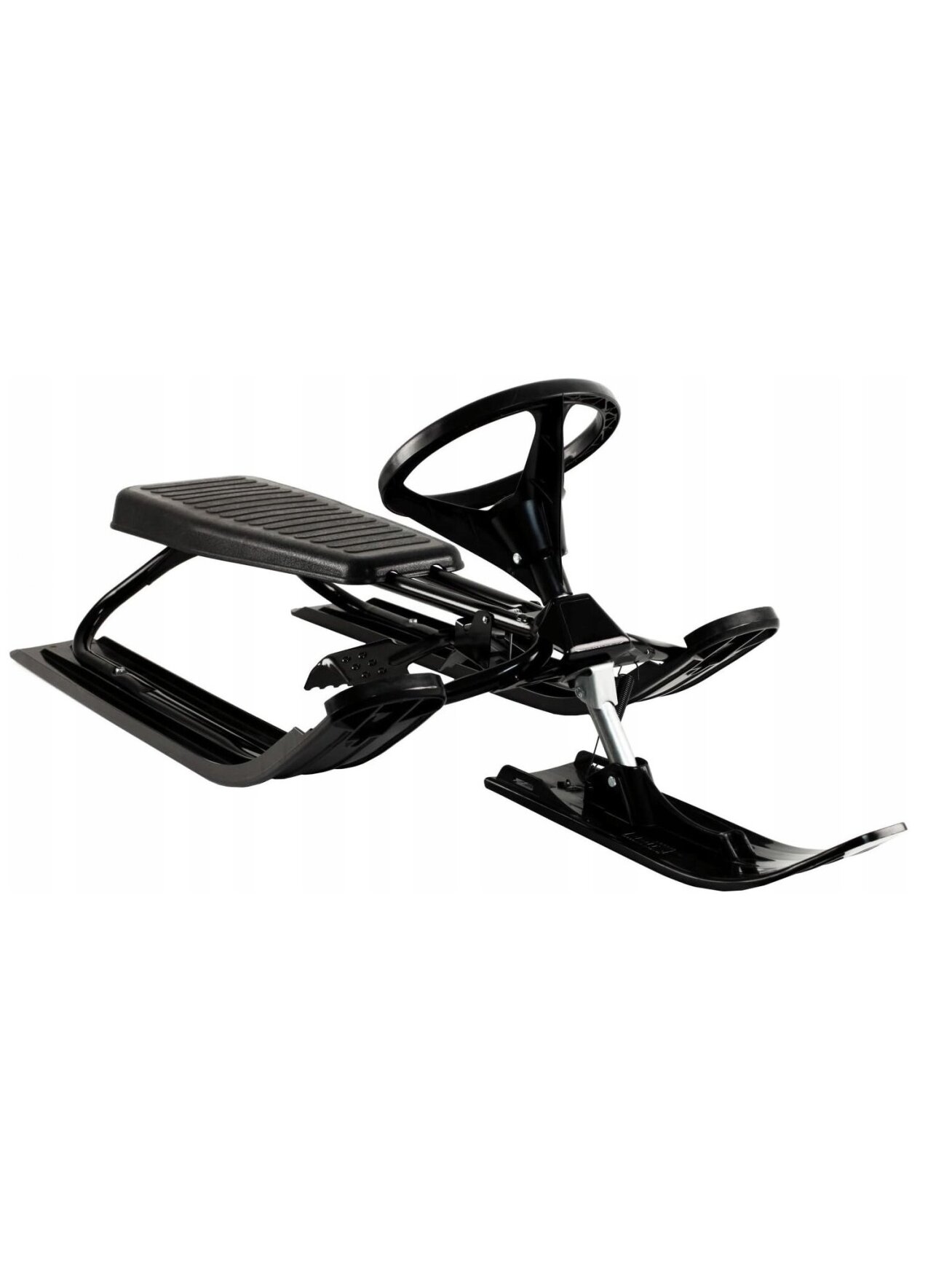 Children’s sled with steering wheel and brake – 119 × 38 × 50.5 cm – black – metal frame, up to 90 kg 6