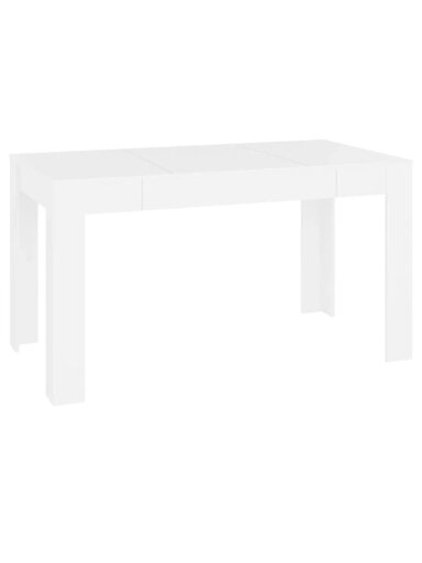 Valgomojo stalas, baltas, 140x74,5x76cm, perdirbta mediena