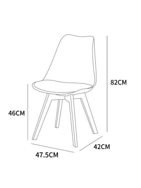 Söögitoolide komplekt, 6 tk, plastist toolid kunstnahast istme ja puidust jalgadega, mustad. 4