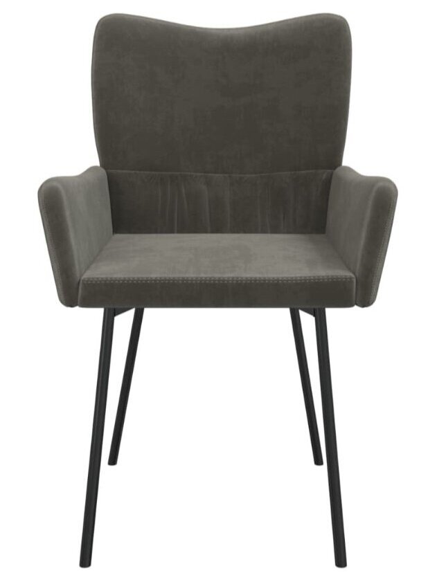 Söögitoolid, 2 tk, tumehall, samet 4