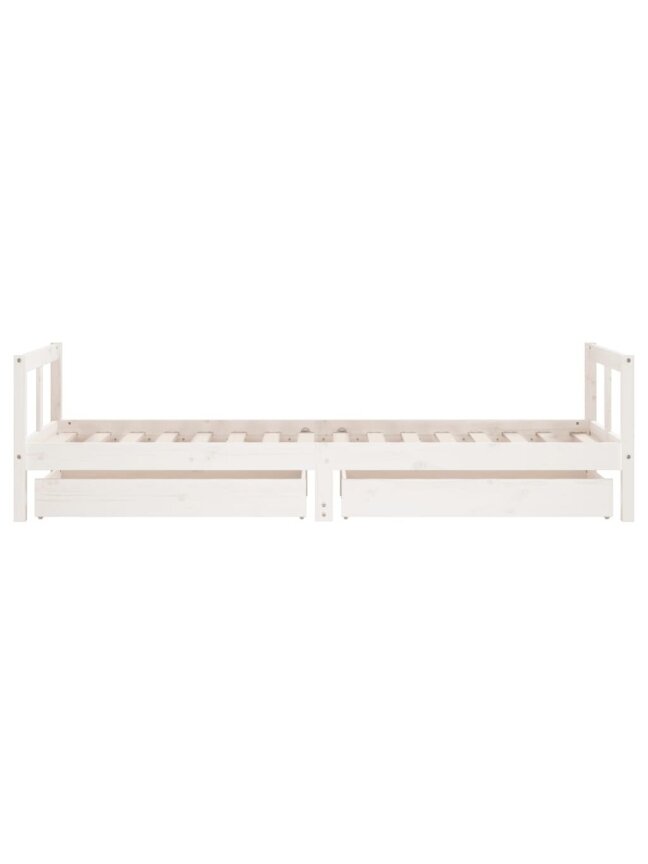 Children's bed frame with drawers, 80x160 cm, white 3
