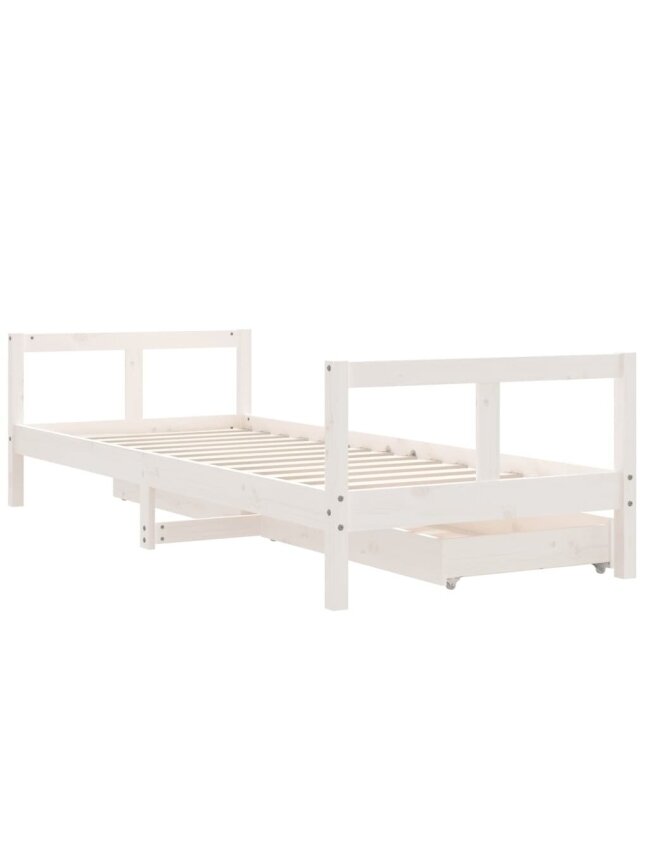 Children's bed frame with drawers, 80x160 cm, white 4