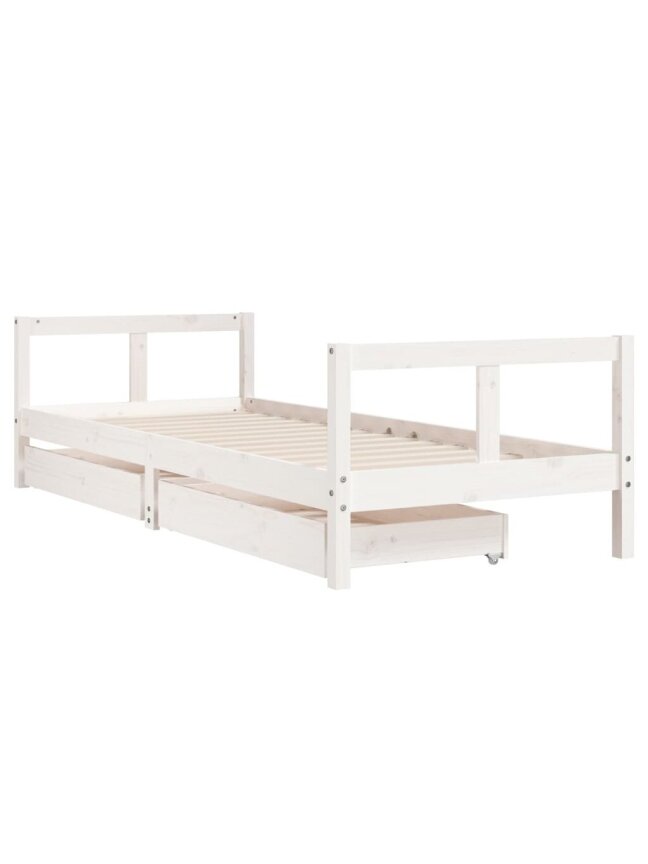 Children's bed frame with drawers, 80x160 cm, white 1