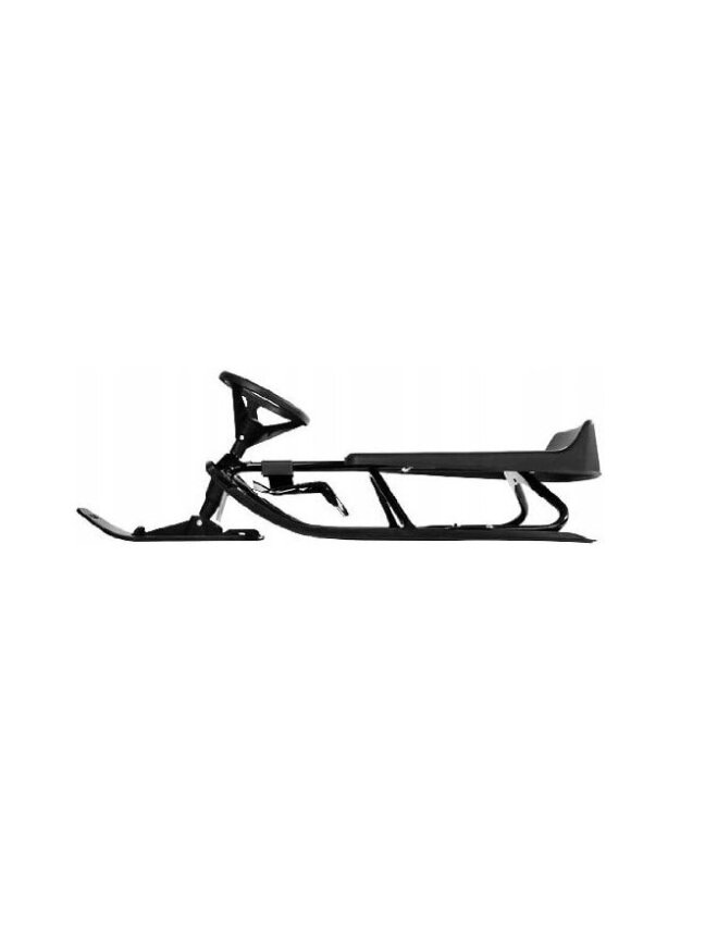 Children’s sled with steering wheel and brake – 119 × 38 × 50.5 cm – black – metal frame, up to 90 kg 5