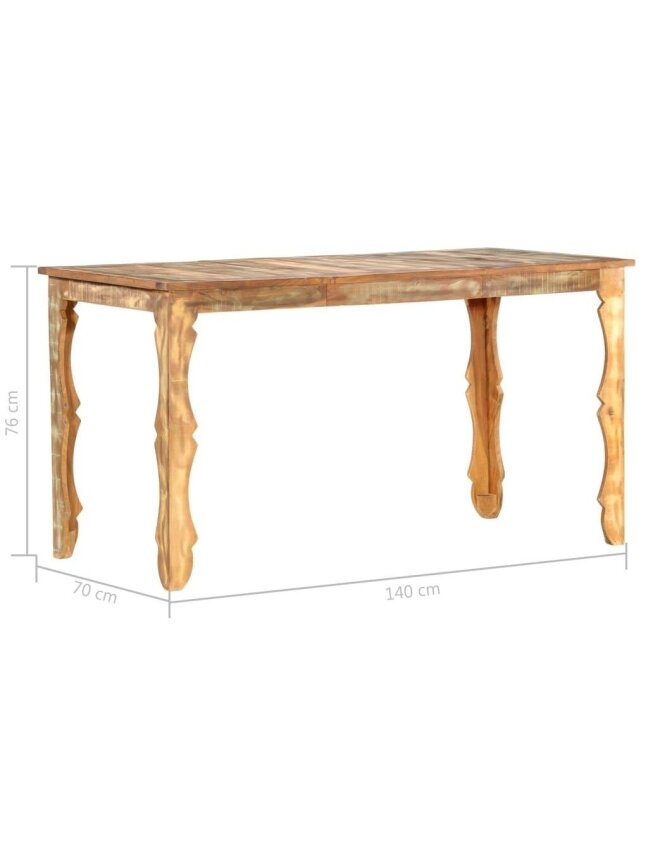 Dining table, 140 × 70 × 76 cm, solid reclaimed wood 3