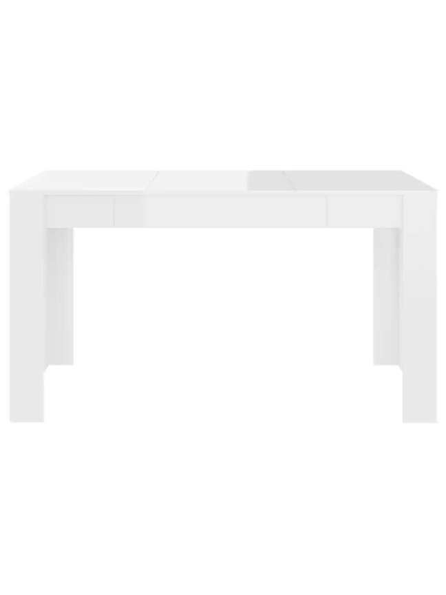 Dining table, glossy white, 140 × 74.5 × 76 cm, engineered wood 1