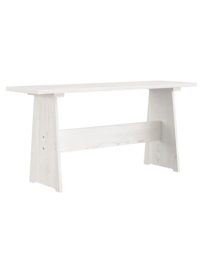 Dining table with bench REINE, white, pine 2