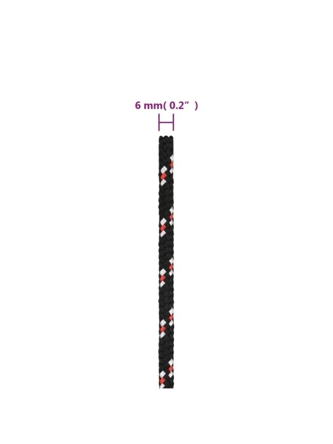 Boat rope, black, 6 mm, 25 m, polypropylene 5