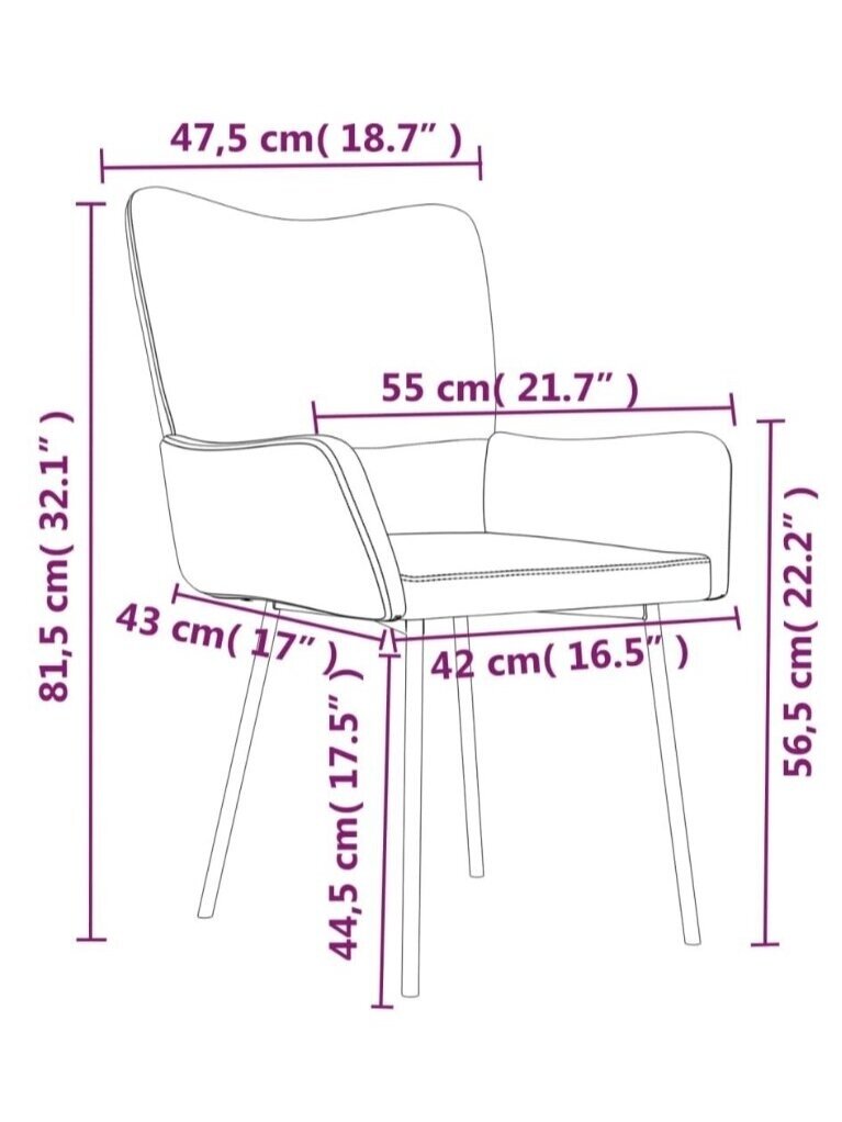 Söögitoolid, 2 tk, tumehall, samet 7