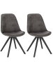 Valgomojo kėdžių komplektas, 2 vnt., medžiaginė sėdynė, medinis rėmas.