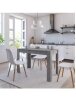 Dining table, concrete gray, 120 × 60 × 76 cm, engineered wood