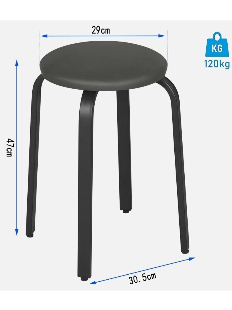 Set of 4 Dining Stools, Stackable | Kitchen Stools 4