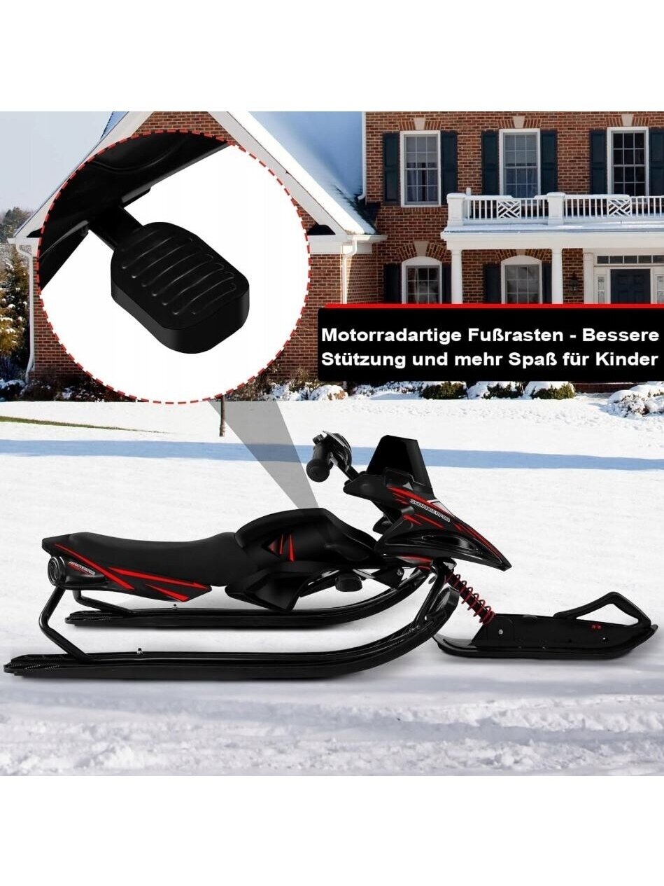 Children's steering sled with metal frame and brake, maximum load capacity 90 kg 5