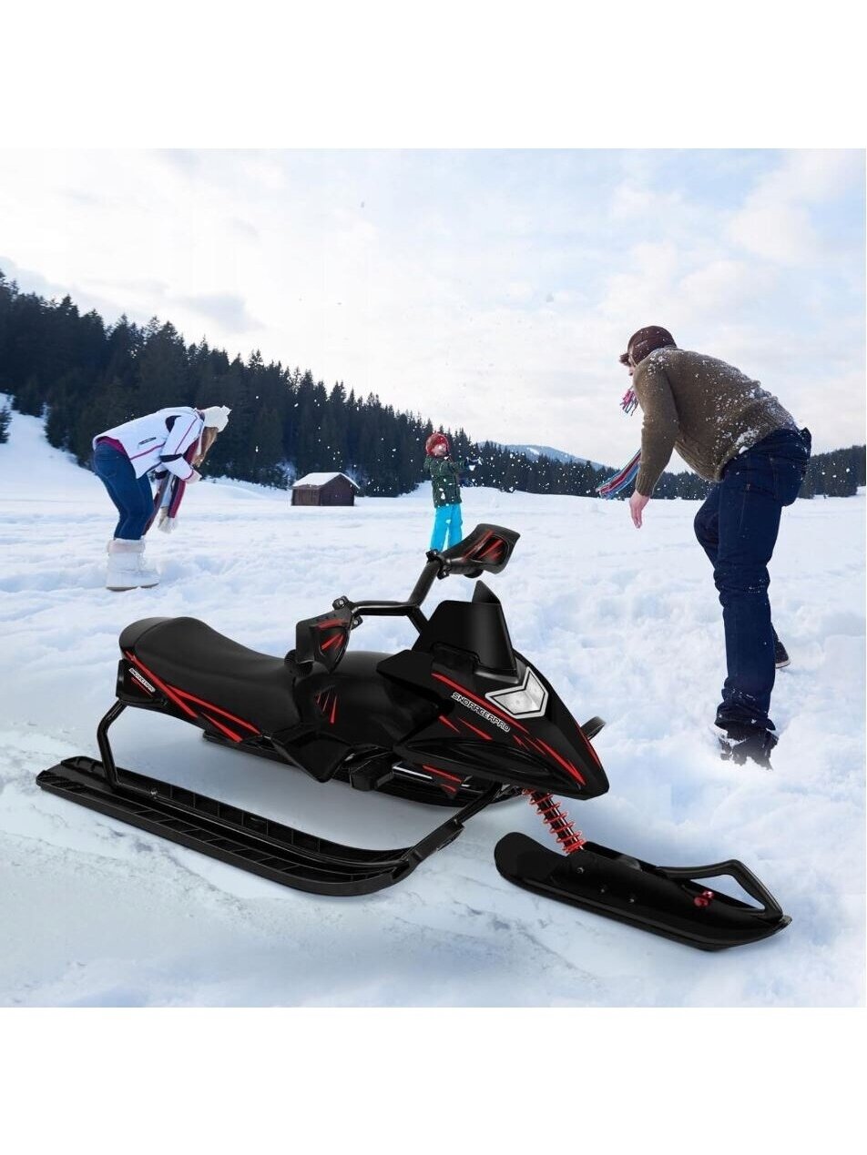 Children's steering sled with metal frame and brake, maximum load capacity 90 kg Children's steering sled with metal frame and brake, maximum load capacity 90 kg