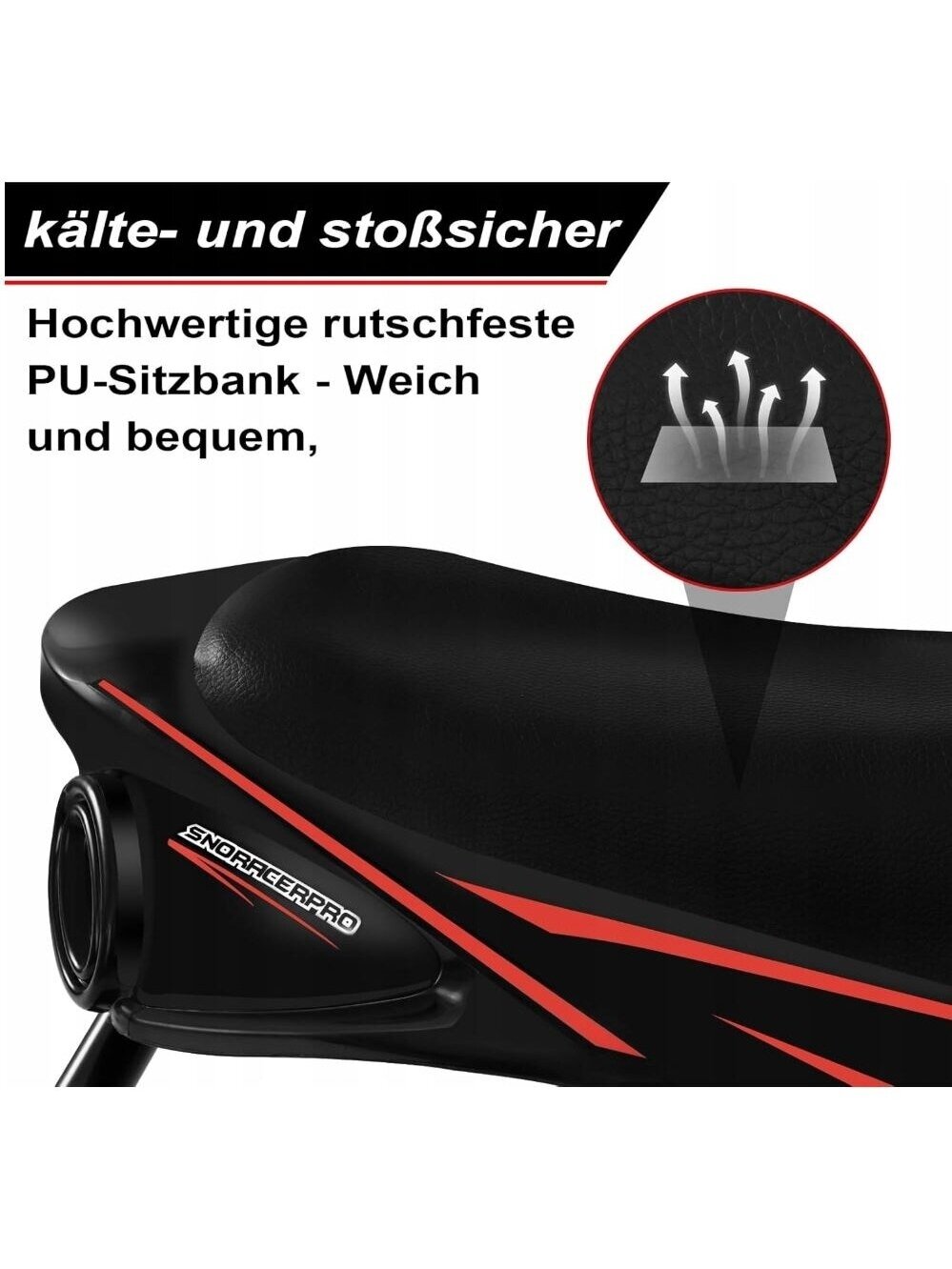 Children's steering sled with metal frame and brake, maximum load capacity 90 kg 4