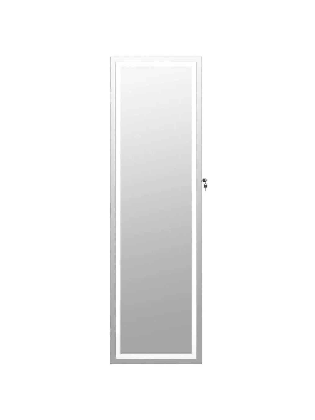 Зеркальный шкаф для украшений с LED-подсветкой, белый 3
