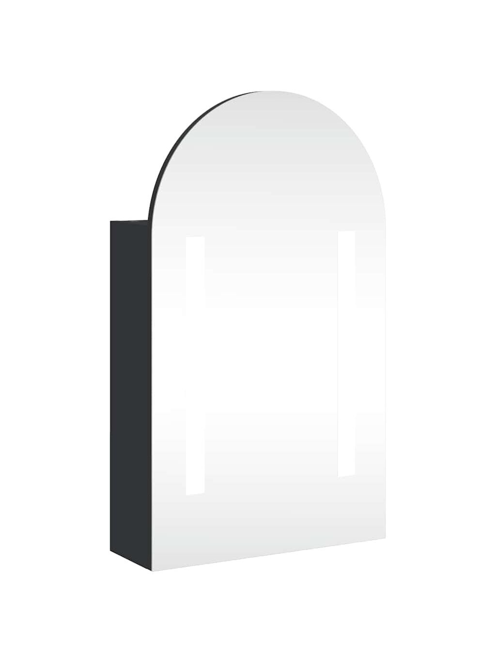 Bathroom Mirror Cabinet with LED, Black, 42 × 13 × 70 cm 1