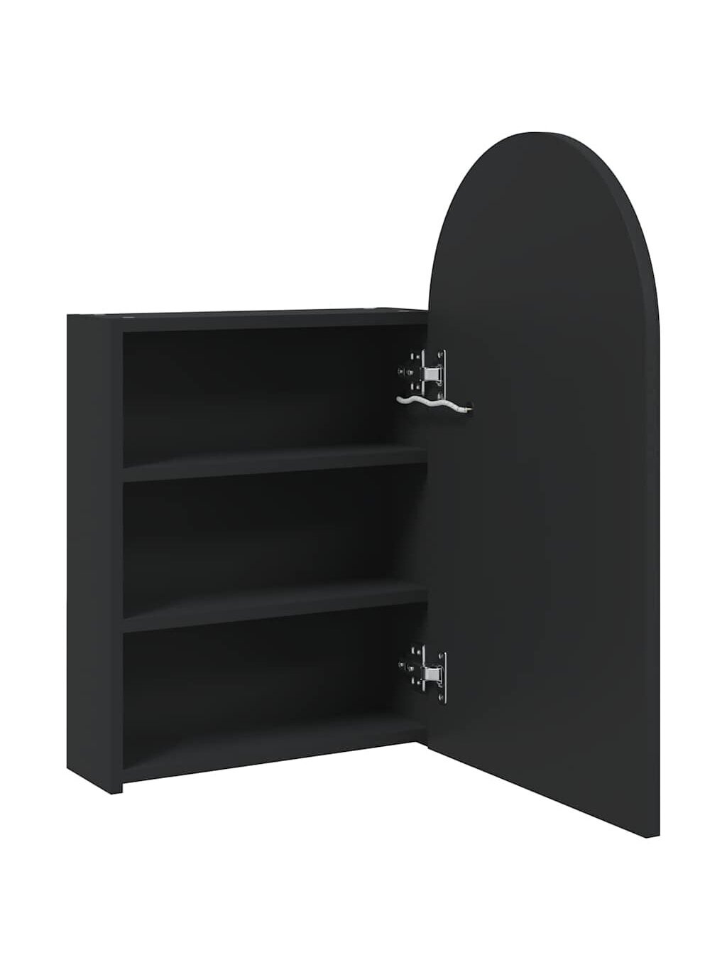 Bathroom Mirror Cabinet with LED, Black, 42 × 13 × 70 cm 3