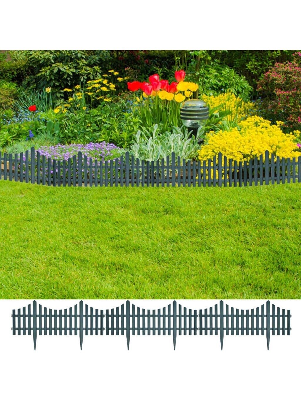 Lawn dividers, 17 pcs, green, 10 m Lawn dividers, 17 pcs, green, 10 m