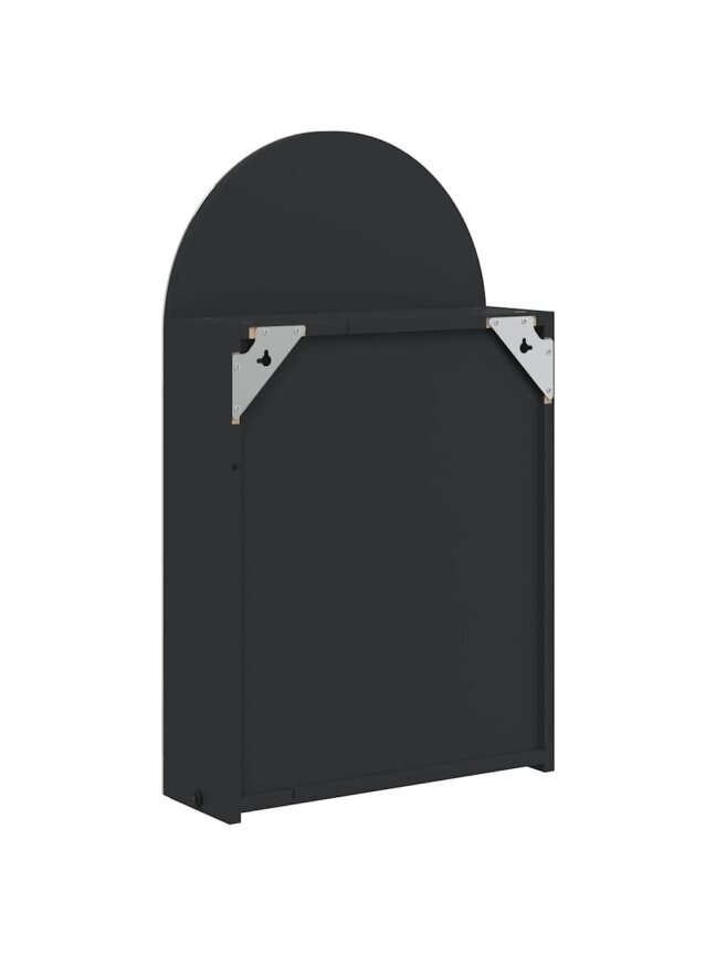 Bathroom Mirror Cabinet with LED, Black, 42 × 13 × 70 cm 6