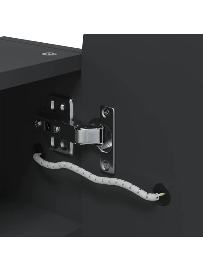 Bathroom Mirror Cabinet with LED, Black, 42 × 13 × 70 cm 8