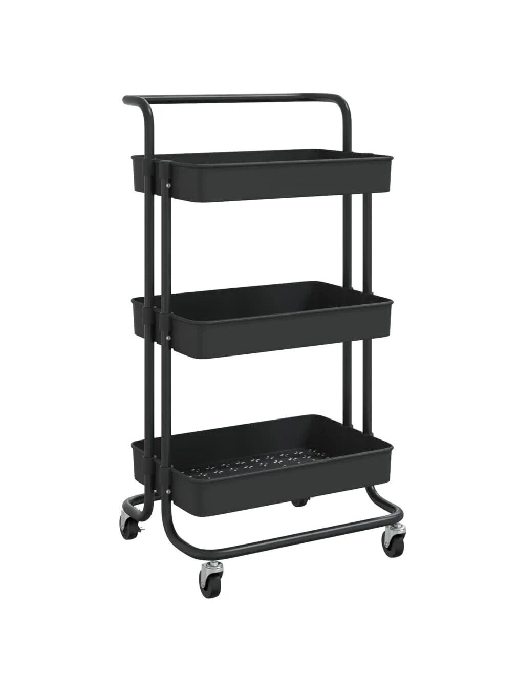 Kitchen trolley, 3-tier, black, 42x35x85 cm, iron/ABS 1 Kitchen trolley, 3-tier, black, 42x35x85 cm, iron/ABS 1