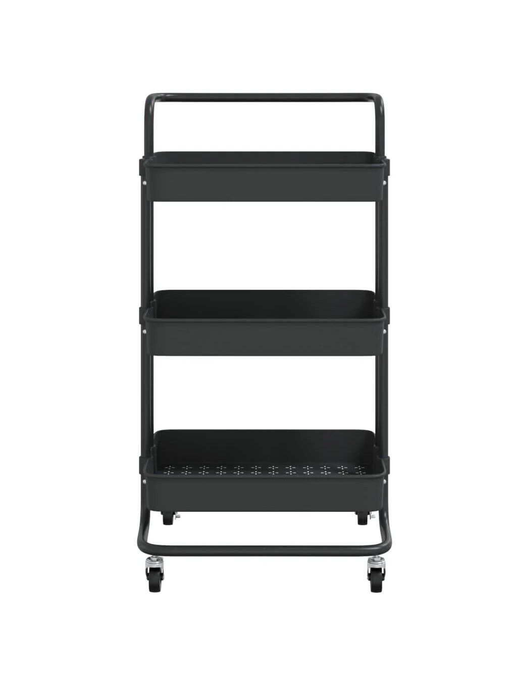 Kitchen trolley, 3-tier, black, 42x35x85 cm, iron/ABS 2 Kitchen trolley, 3-tier, black, 42x35x85 cm, iron/ABS 2