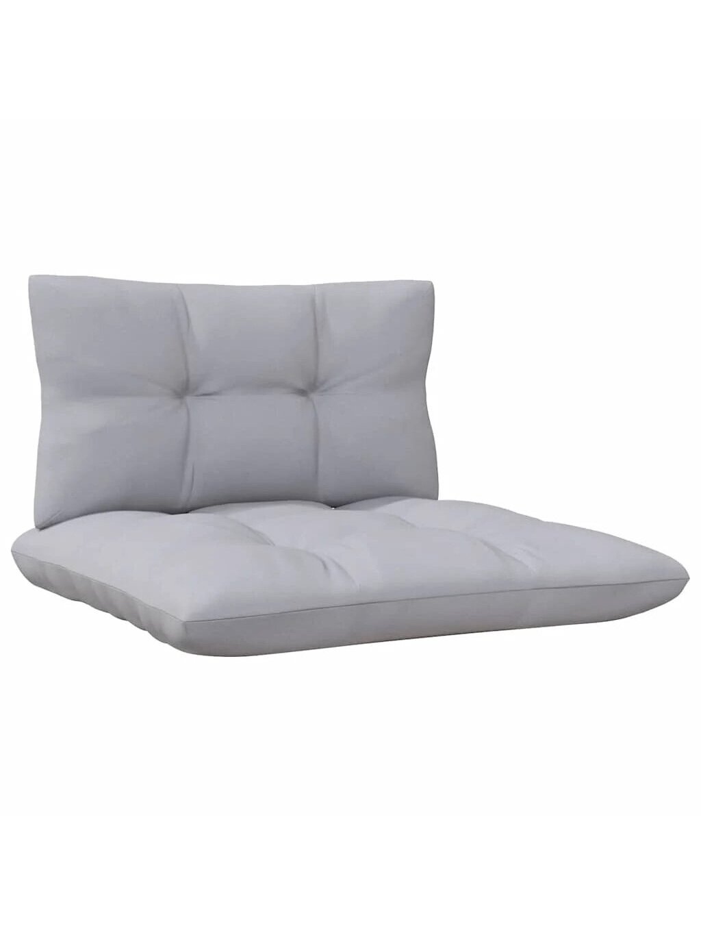Middle garden sofa section with grey cushions, pine wood 4