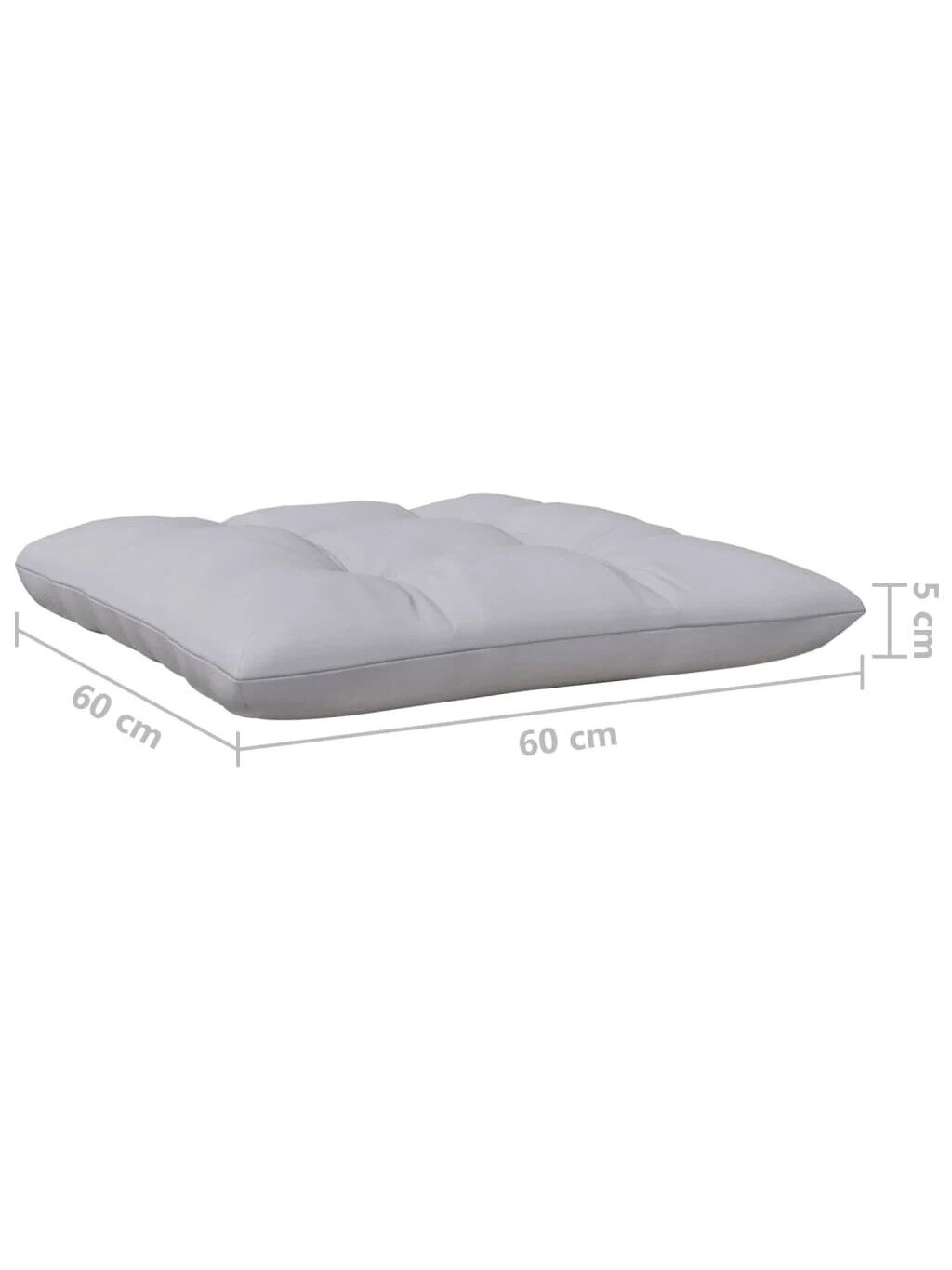 Middle garden sofa section with grey cushions, pine wood 6