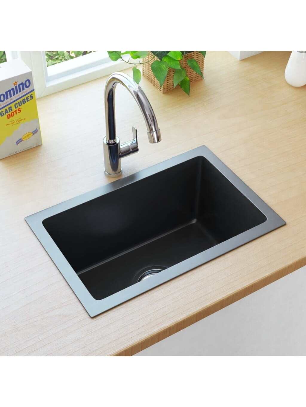 Kitchen Sink, Black, Stainless Steel, Handmade