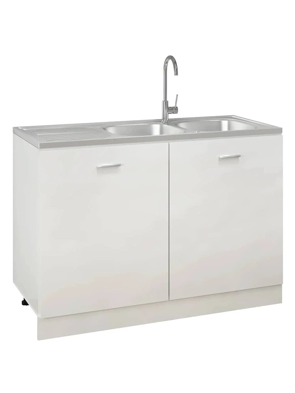 Kahe valamuga köögivalamu, 1200 × 500 × 155 mm, teras 2
