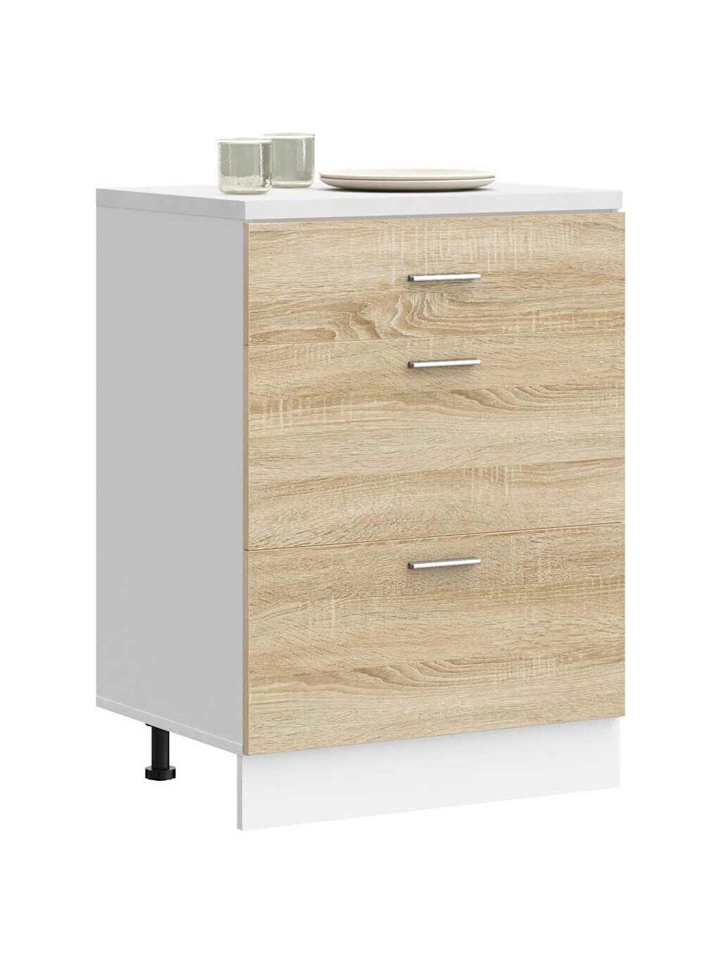 Kitchen Cabinet, “Lyon”, Sonoma Oak, Processed Wood Kitchen Cabinet, “Lyon”, Sonoma Oak, Processed Wood