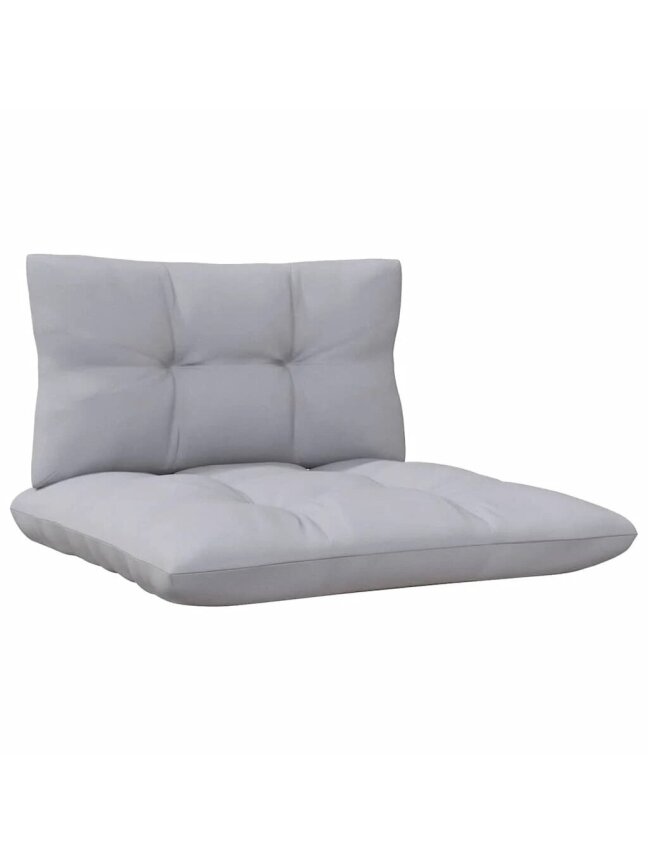 Middle garden sofa section with grey cushions, pine wood 4